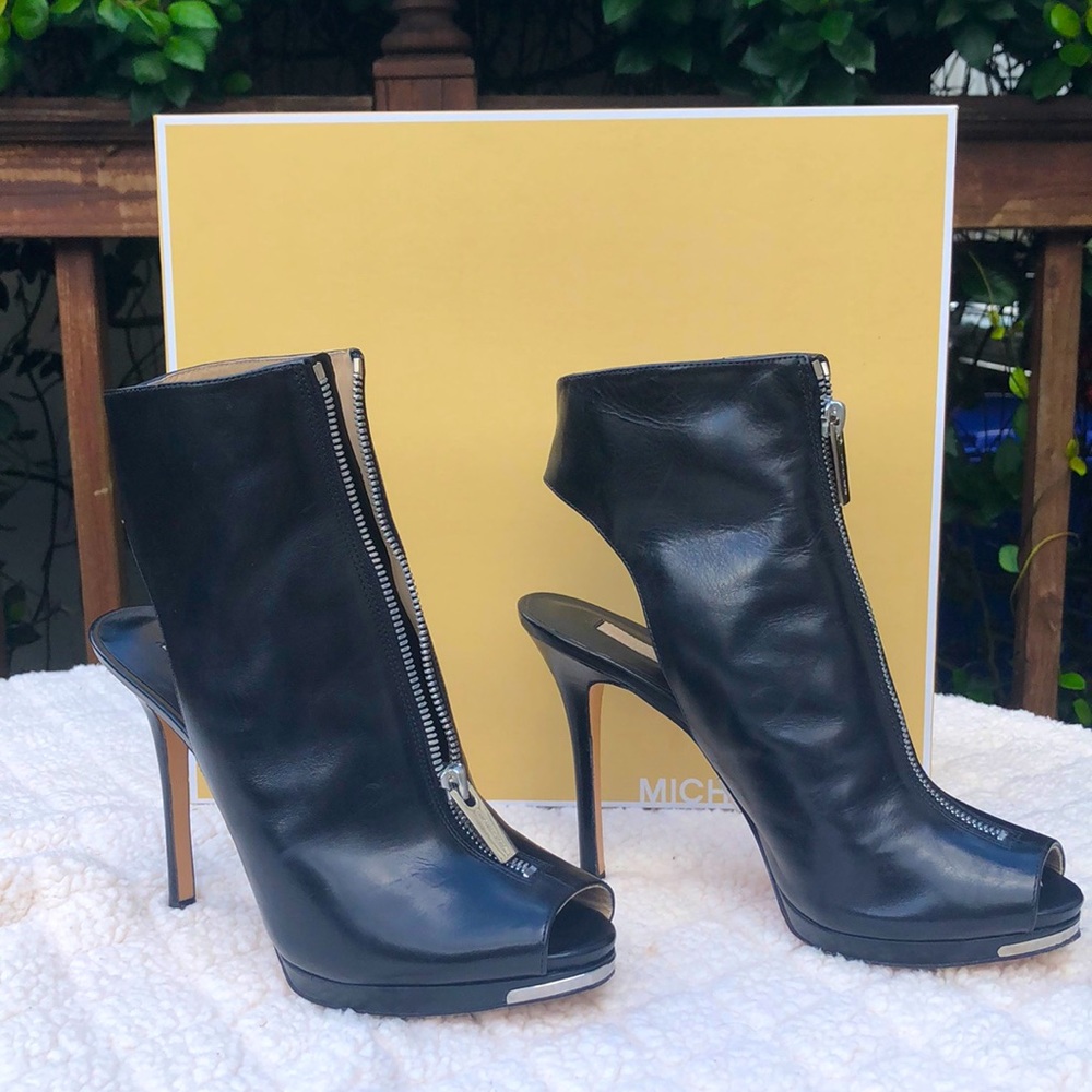 Michael Kors black booties with zipper